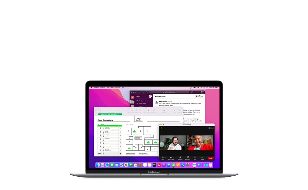 Plusieurs fenêtres ouvertes sur MacBook