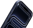 iPhone 17 Pro, face avant, Dynamic Island au sommet, bouton Action, boutons de réglage du volume