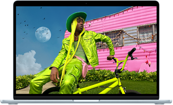 Vue d’un MacBook Air mettant en valeur l’écran Liquid Retina